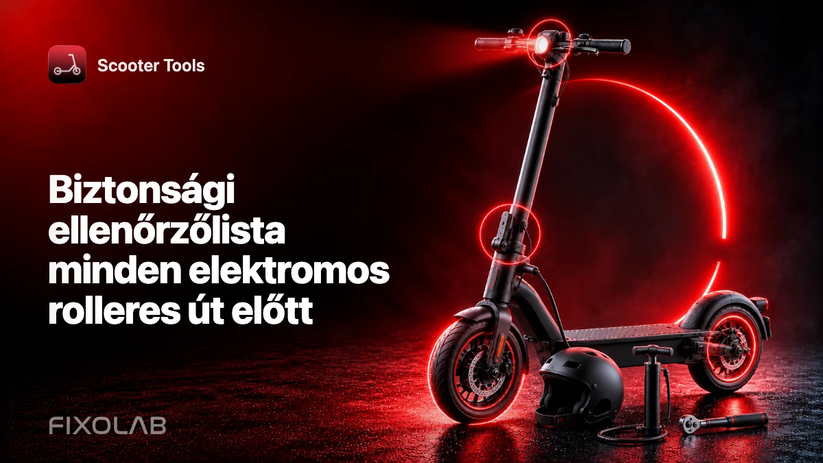 Biztonsági ellenőrzőlista minden elektromos rolleres út előtt Biztonsági ellenőrzőlista minden elektromos rolleres út előtt