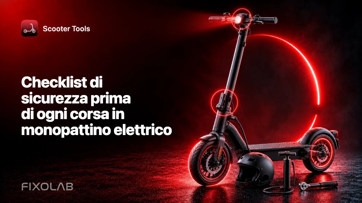 Checklist di sicurezza prima di ogni corsa in monopattino elettrico Checklist di sicurezza prima di ogni corsa in monopattino elettrico