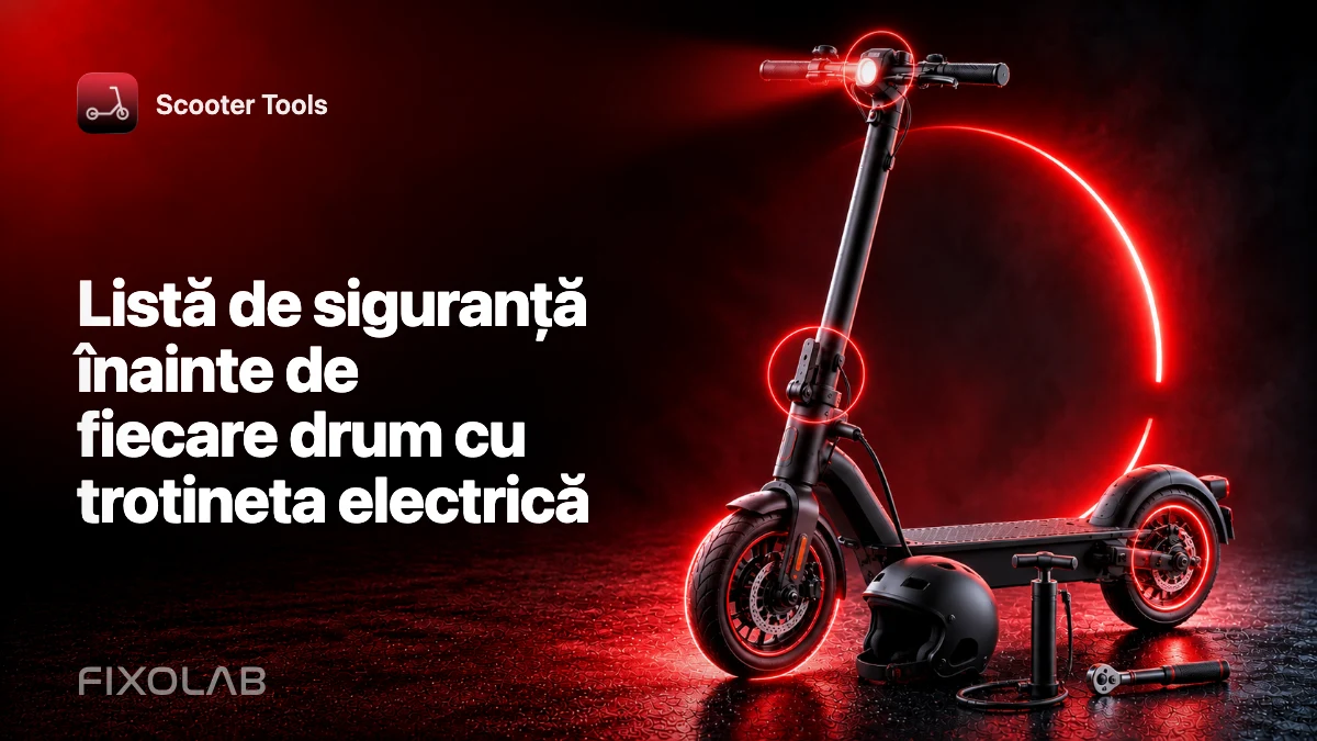 Listă de siguranță înainte de fiecare drum cu trotineta electrică Listă de siguranță înainte de fiecare drum cu trotineta electrică