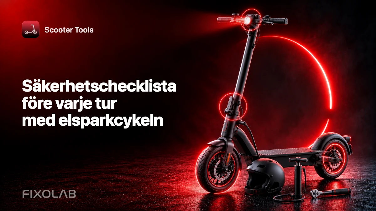 Säkerhetschecklista före varje tur med elsparkcykeln