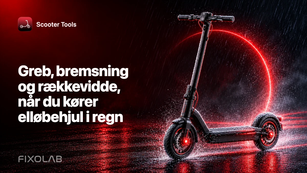 Greb, bremsning og rækkevidde, når du kører elløbehjul i regn Greb, bremsning og rækkevidde, når du kører elløbehjul i regn