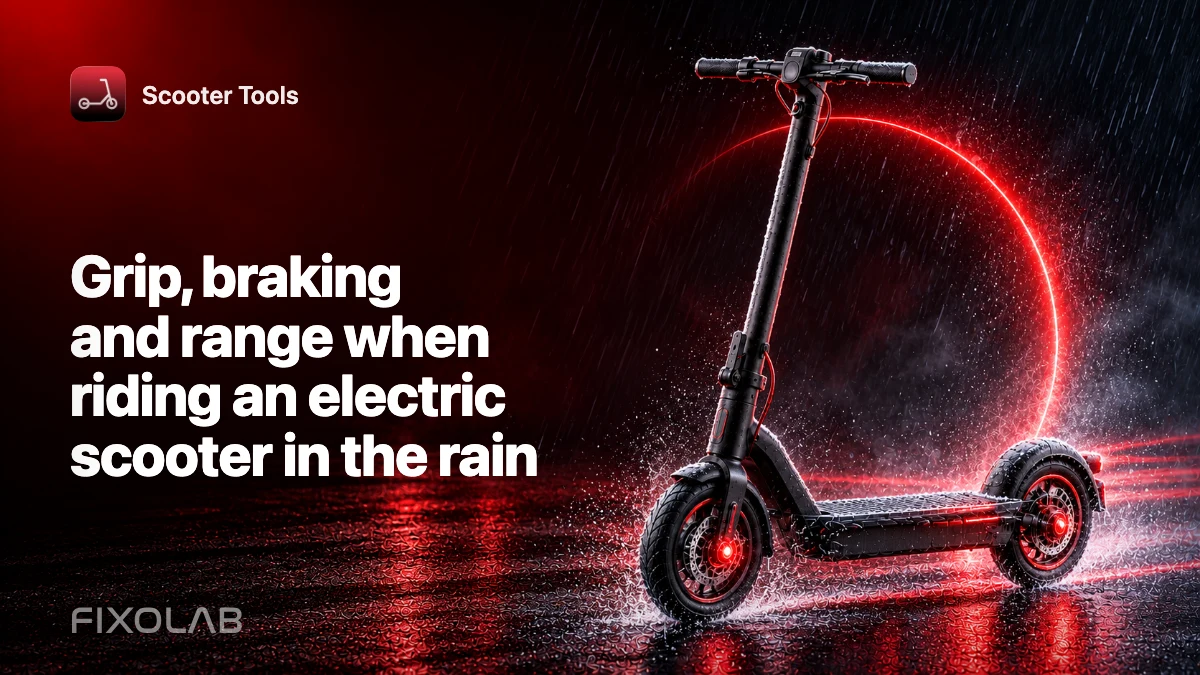 Grip, braking and range when riding an electric scooter in the rain