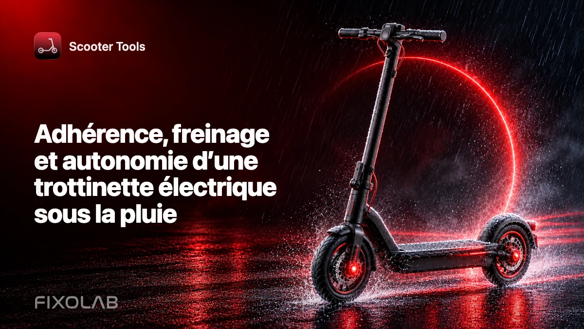 Adhérence, freinage et autonomie d’une trottinette électrique sous la pluie Adhérence, freinage et autonomie d’une trottinette électrique sous la pluie