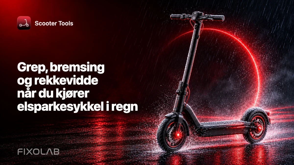 Grep, bremsing og rekkevidde når du kjører elsparkesykkel i regn