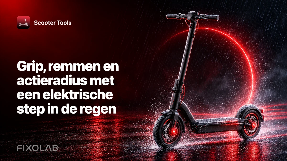 Grip, remmen en actieradius met een elektrische step in de regen