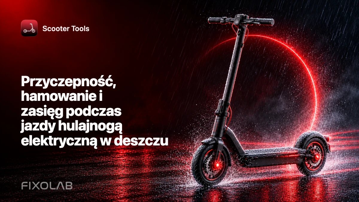 Przyczepność, hamowanie i zasięg podczas jazdy hulajnogą elektryczną w deszczu