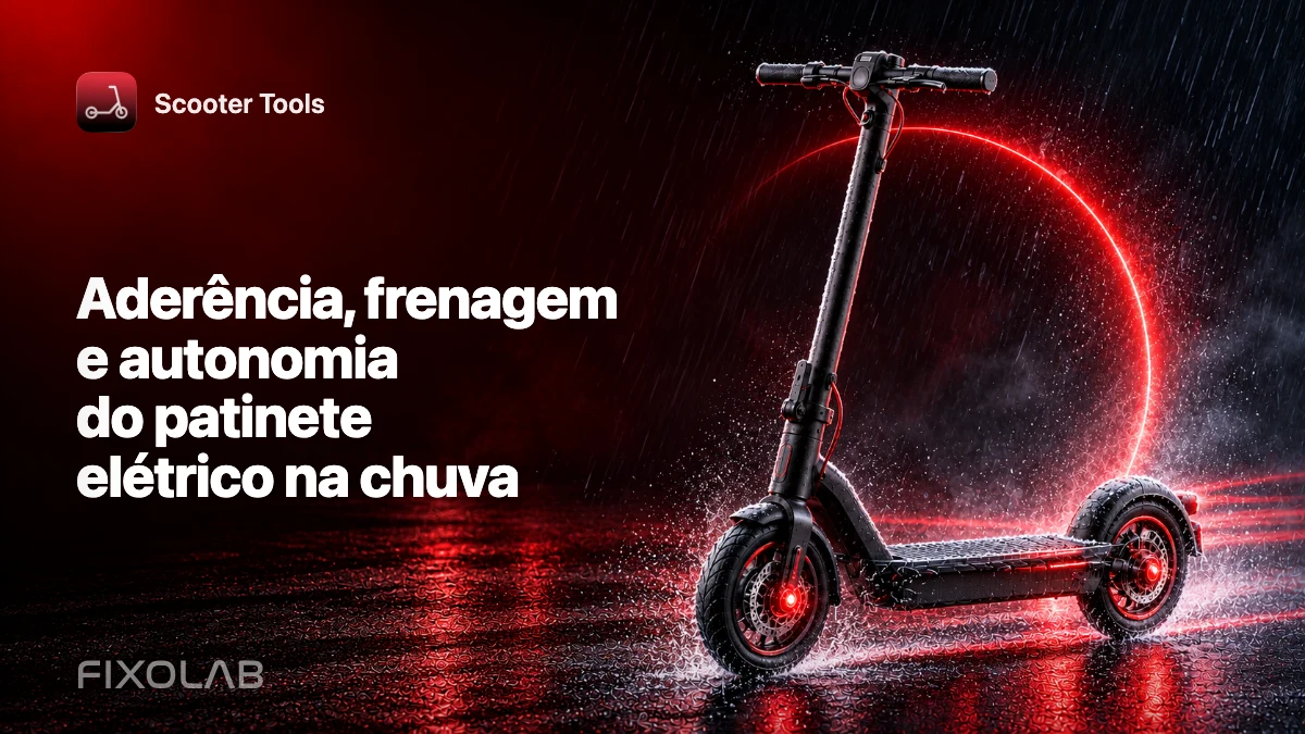 Aderência, frenagem e autonomia do patinete elétrico na chuva