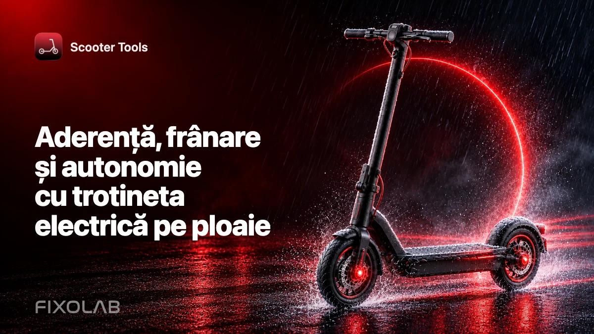Aderență, frânare și autonomie cu trotineta electrică pe ploaie