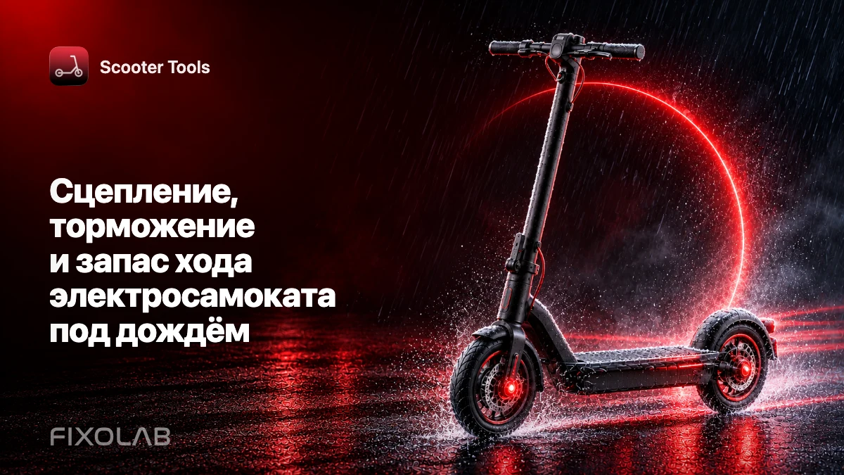 Сцепление, торможение и запас хода электросамоката под дождём