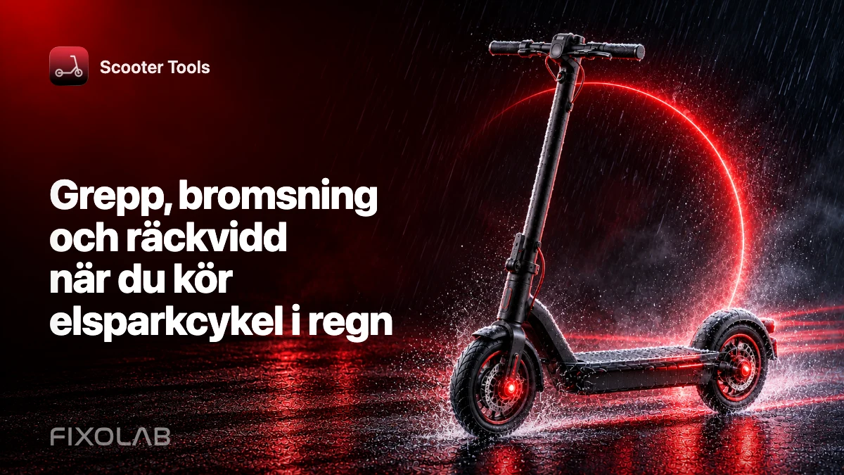 Grepp, bromsning och räckvidd när du kör elsparkcykel i regn Grepp, bromsning och räckvidd när du kör elsparkcykel i regn
