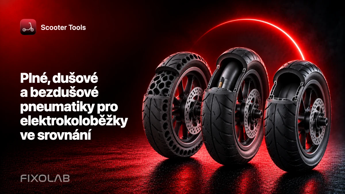 Plné, dušové a bezdušové pneumatiky pro elektrokoloběžky ve srovnání Plné, dušové a bezdušové pneumatiky pro elektrokoloběžky ve srovnání