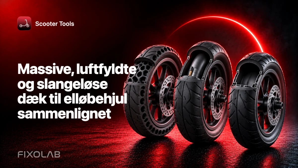 Massive, luftfyldte og slangeløse dæk til elløbehjul sammenlignet