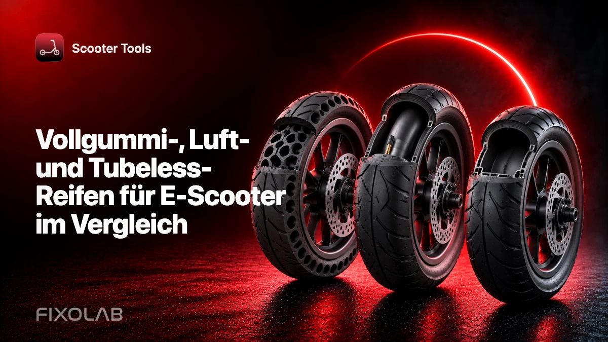 Vollgummi-, Luft- und Tubeless-Reifen für E-Scooter im Vergleich Vollgummi-, Luft- und Tubeless-Reifen für E-Scooter im Vergleich