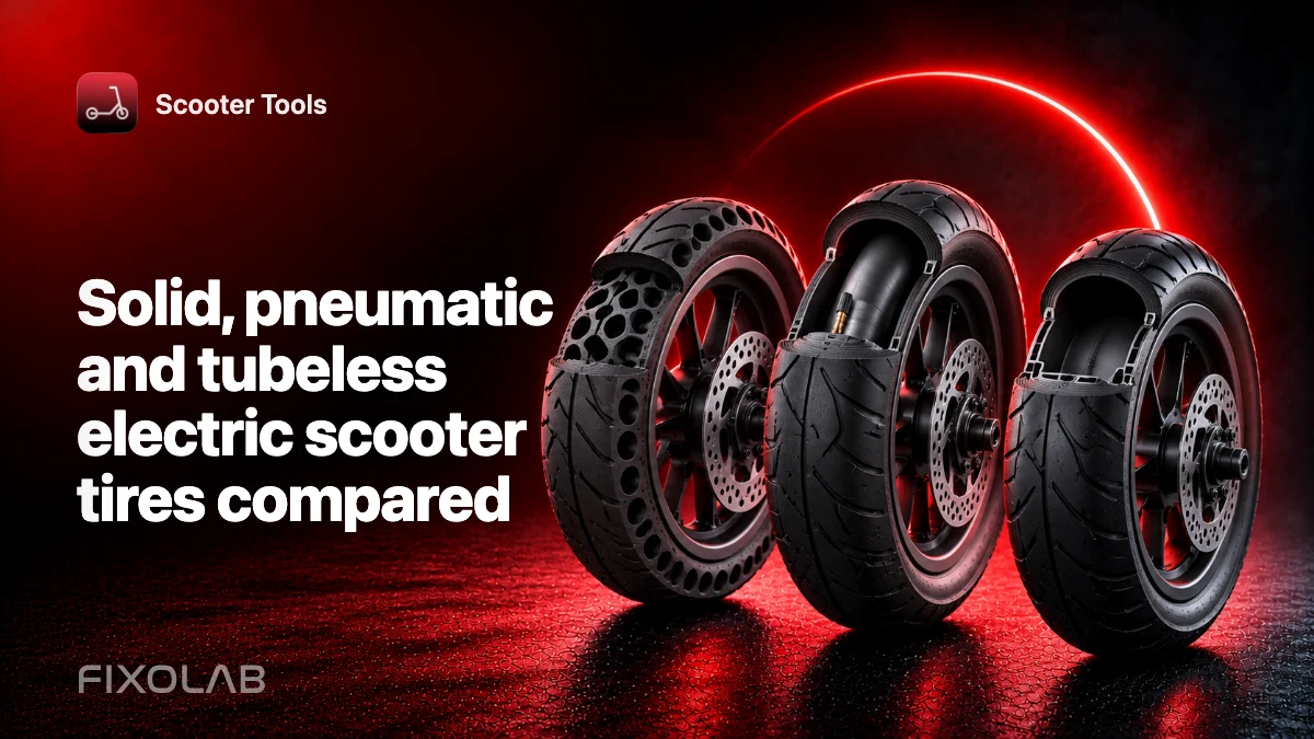 Solid, pneumatic and tubeless electric scooter tires compared