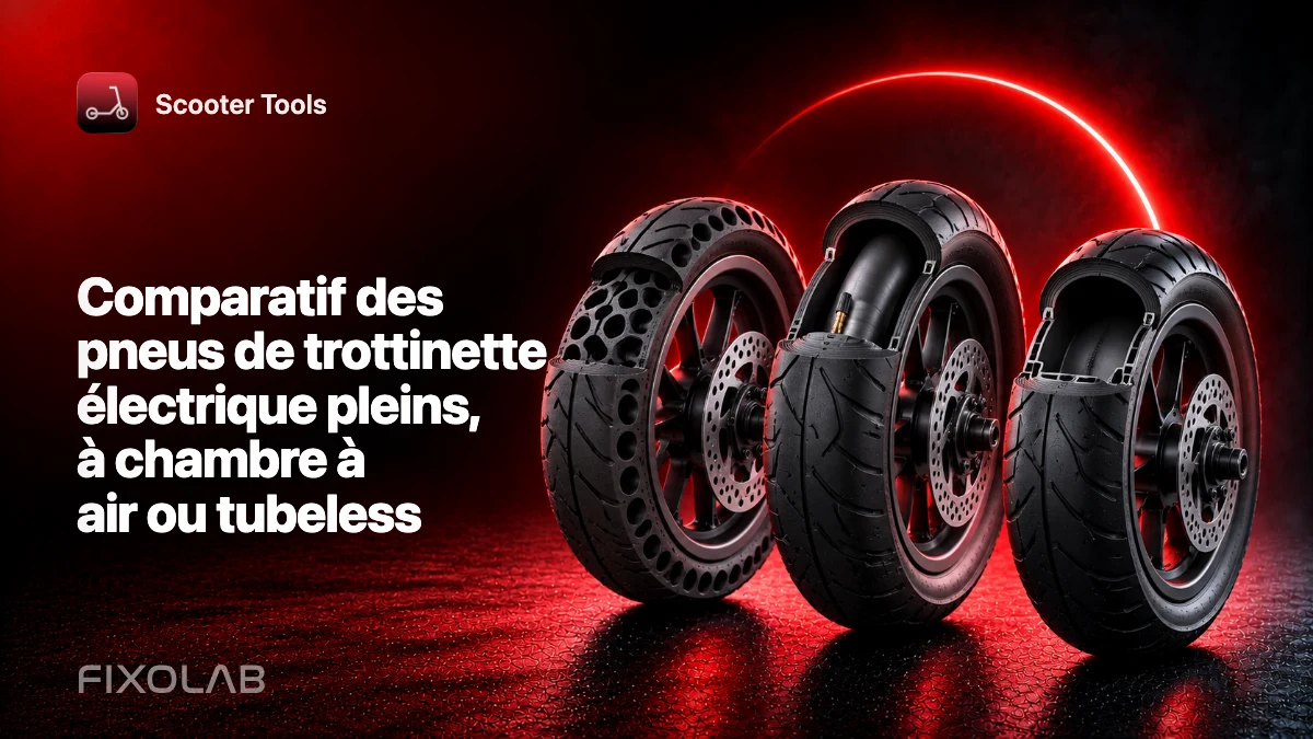 Comparatif des pneus de trottinette électrique pleins, à chambre à air ou tubeless