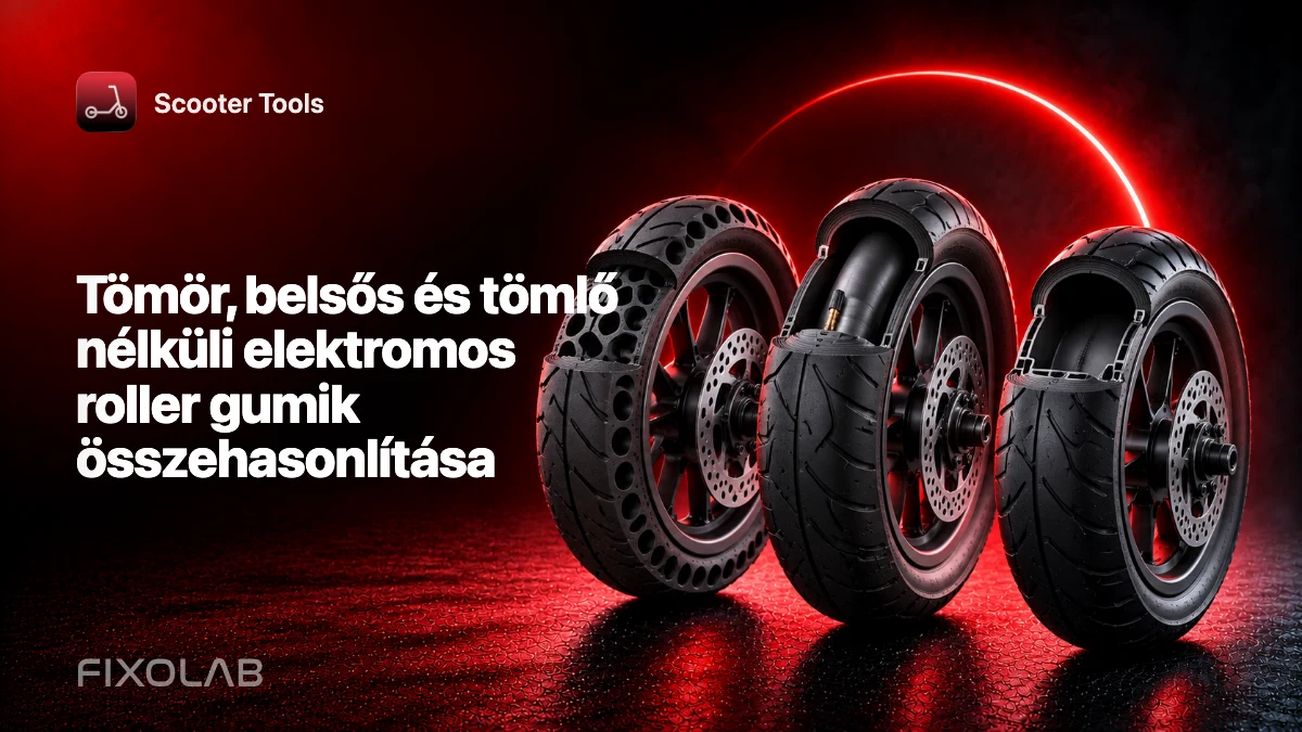 Tömör, belsős és tömlő nélküli elektromos roller gumik összehasonlítása