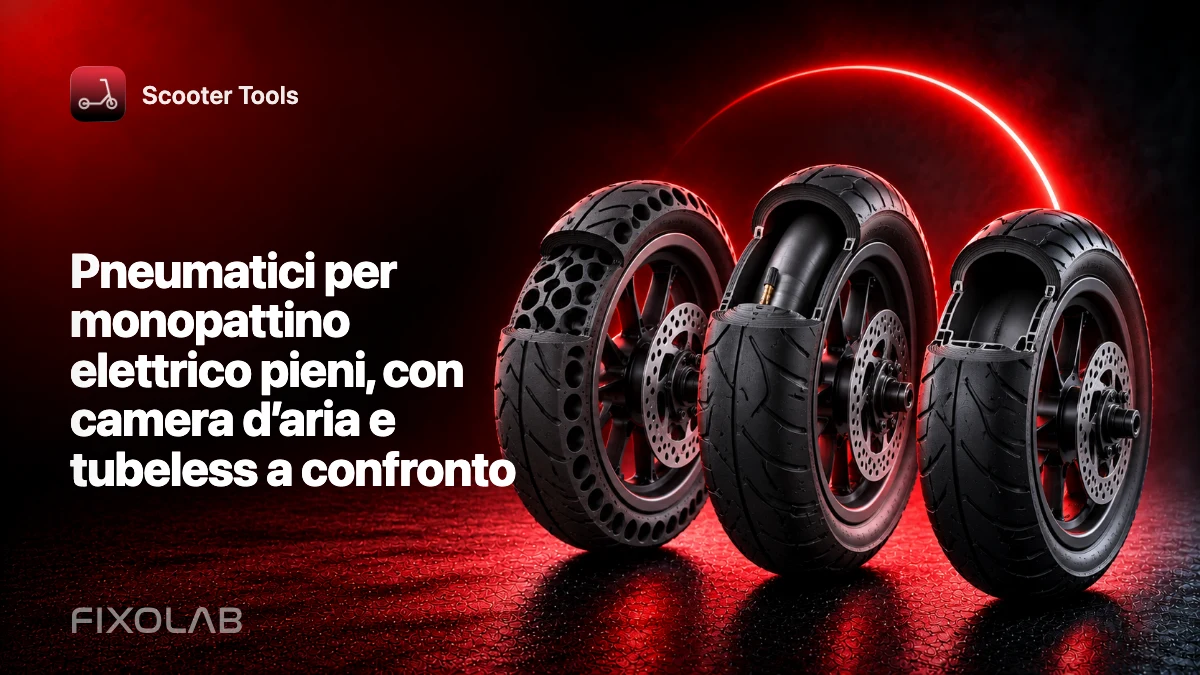 Pneumatici per monopattino elettrico pieni, con camera d’aria e tubeless a confronto