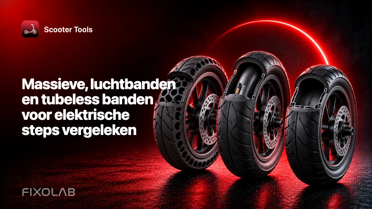 Massieve, luchtbanden en tubeless banden voor elektrische steps vergeleken