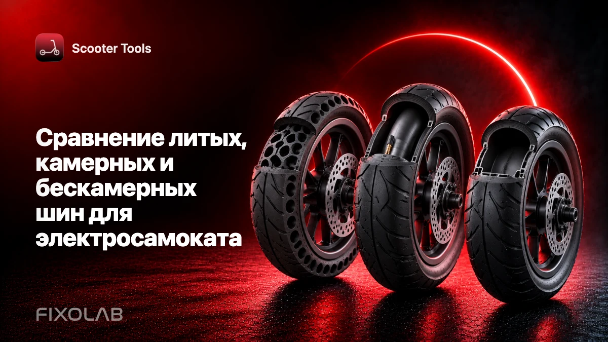 Сравнение литых, камерных и бескамерных шин для электросамоката Сравнение литых, камерных и бескамерных шин для электросамоката