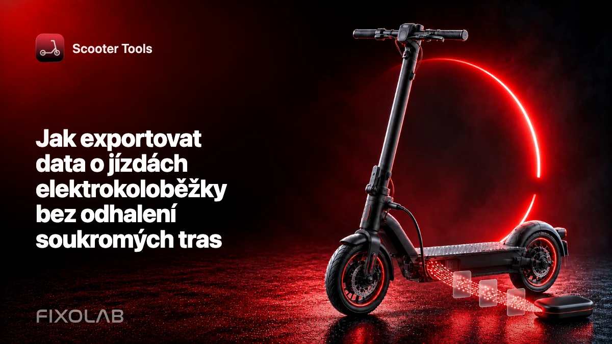 Jak exportovat data o jízdách elektrokoloběžky bez odhalení soukromých tras