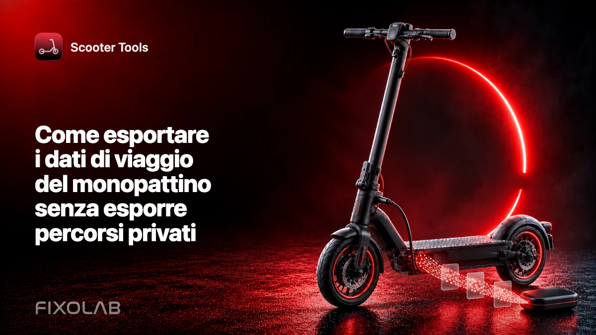 Come esportare i dati di viaggio del monopattino senza esporre percorsi privati