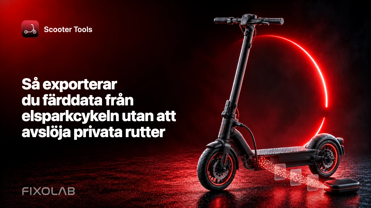Så exporterar du färddata från elsparkcykeln utan att avslöja privata rutter