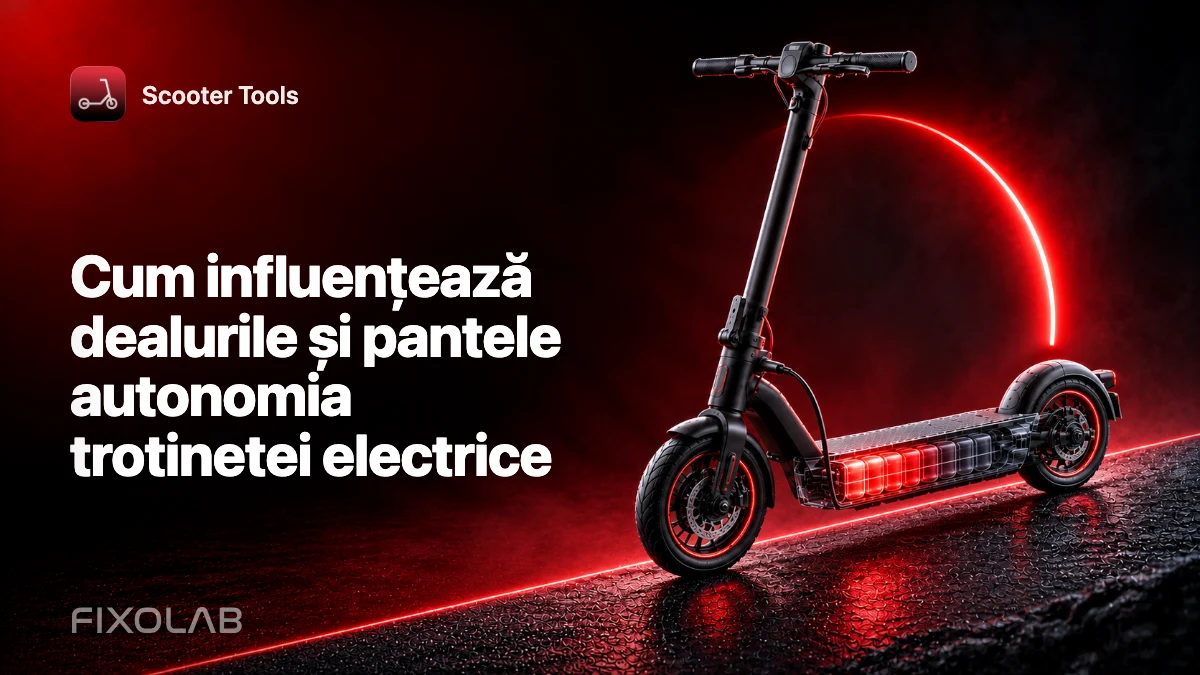 Cum influențează dealurile și pantele autonomia trotinetei electrice Cum influențează dealurile și pantele autonomia trotinetei electrice