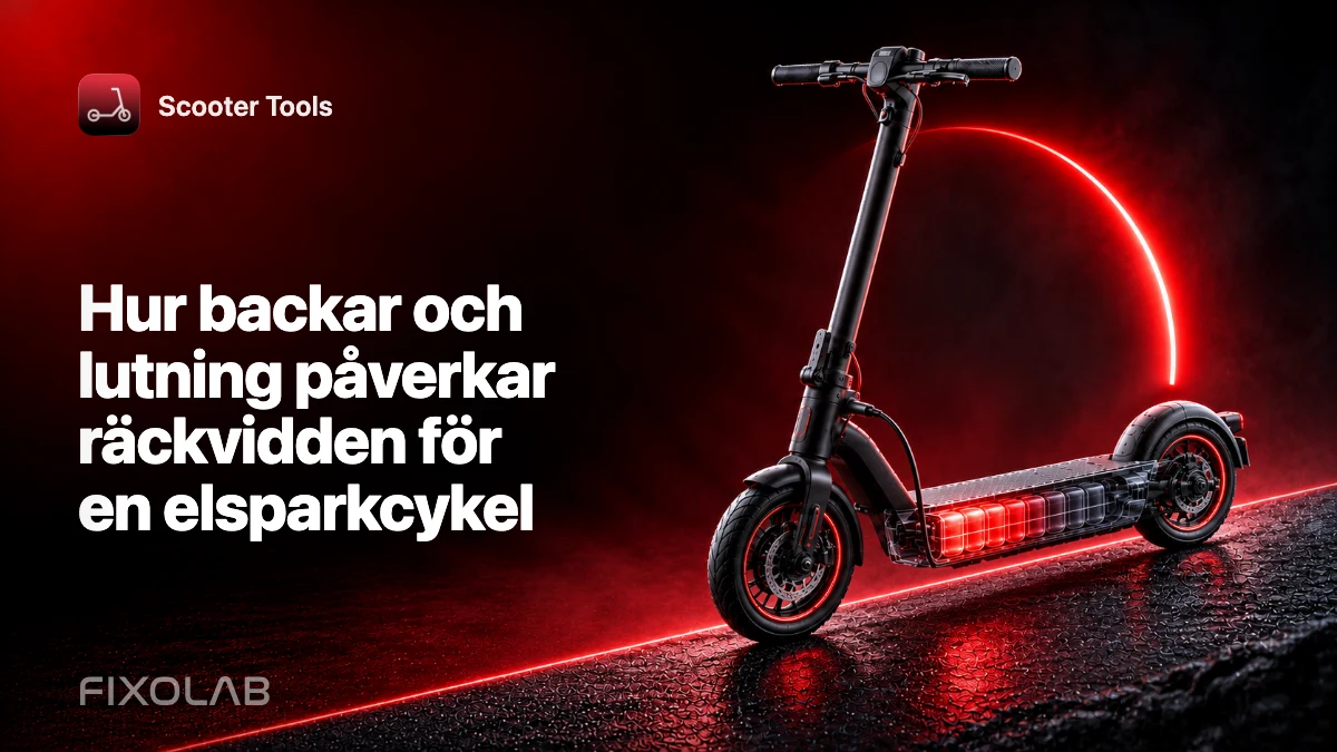 Hur backar och lutning påverkar räckvidden för en elsparkcykel