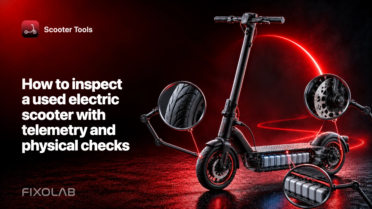 How to inspect a used electric scooter with telemetry and physical checks