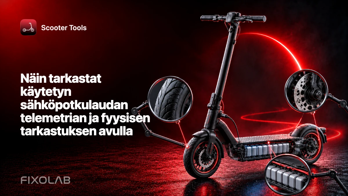 Näin tarkastat käytetyn sähköpotkulaudan telemetrian ja fyysisen tarkastuksen avulla