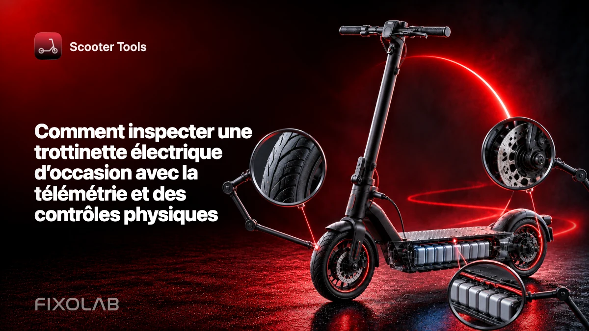 Comment inspecter une trottinette électrique d’occasion avec la télémétrie et des contrôles physiques