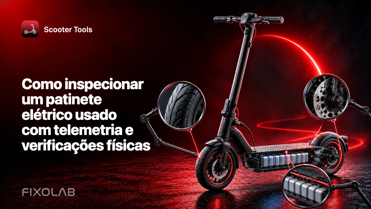 Como inspecionar um patinete elétrico usado com telemetria e verificações físicas