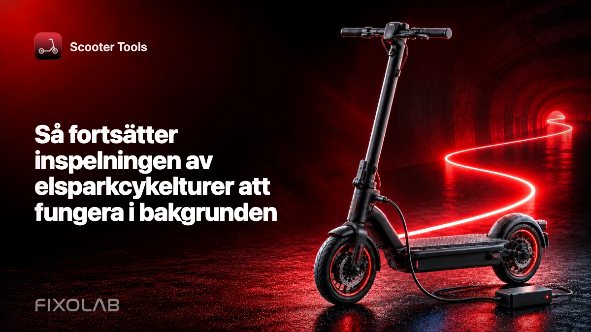 Så fortsätter inspelningen av elsparkcykelturer att fungera i bakgrunden