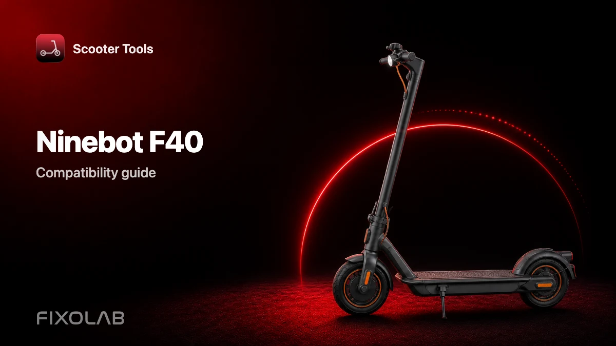 Ninebot F40: Compatibility With Scooter Tools