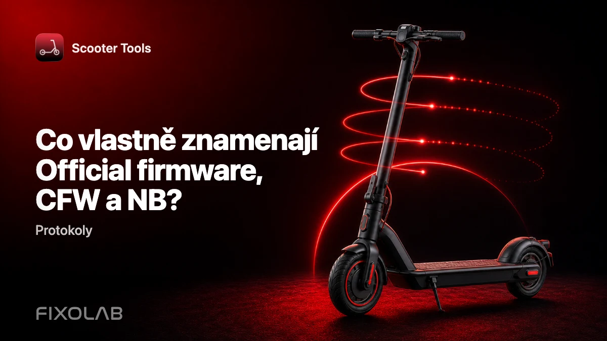 Official firmware vs. CFW vs. NB: Co znamená každý režim pro Scooter Tools