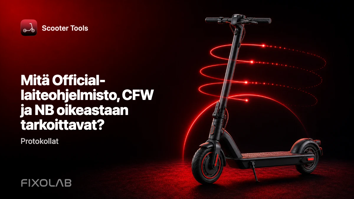 Official-laiteohjelmisto vs. CFW vs. NB: mitä kukin tila tarkoittaa Scooter Toolsille Official-laiteohjelmisto vs. CFW vs. NB: mitä kukin tila tarkoittaa Scooter Toolsille