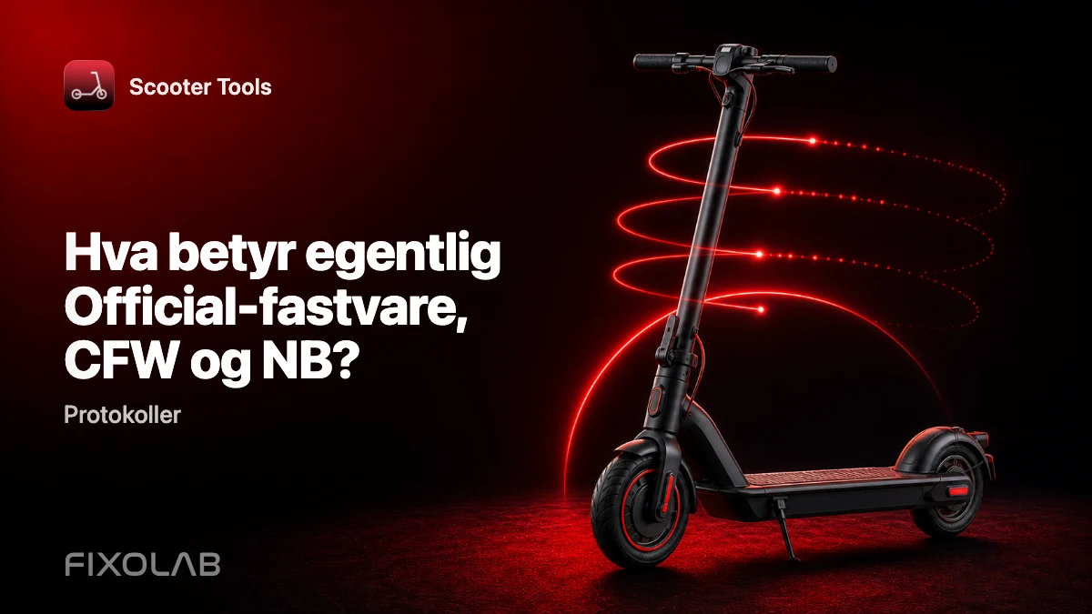 Official-fastvare vs. CFW vs. NB: Hva hver modus betyr for Scooter Tools