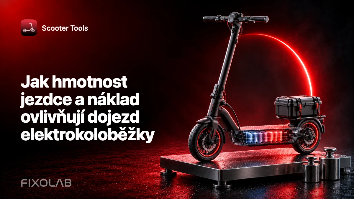 Jak hmotnost jezdce a náklad ovlivňují dojezd elektrokoloběžky