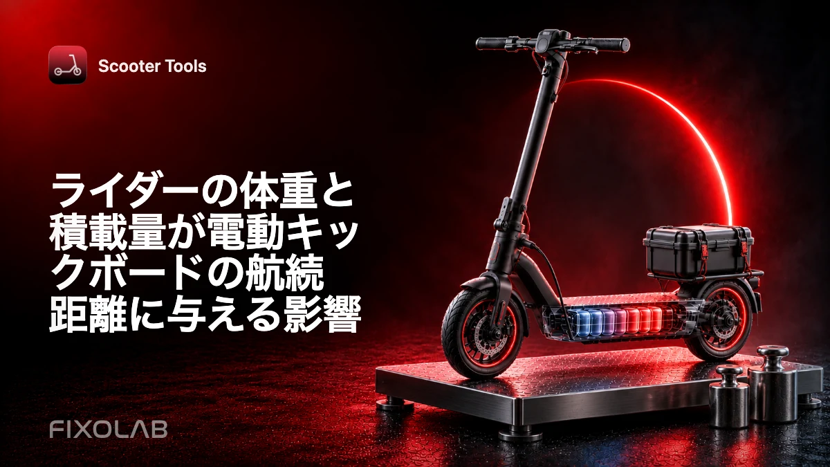 ライダーの体重と積載量が電動キックボードの航続距離に与える影響