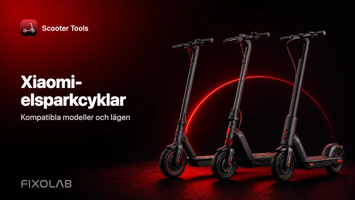 Xiaomi-elsparkcyklar kompatibla med Scooter Tools: modeller och lägen